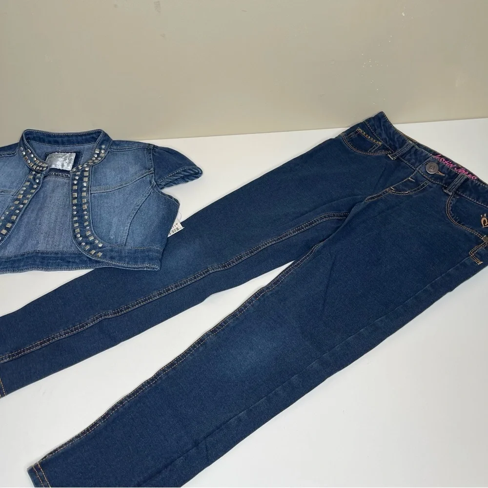 Justice girl bundle.  Jeans and vest